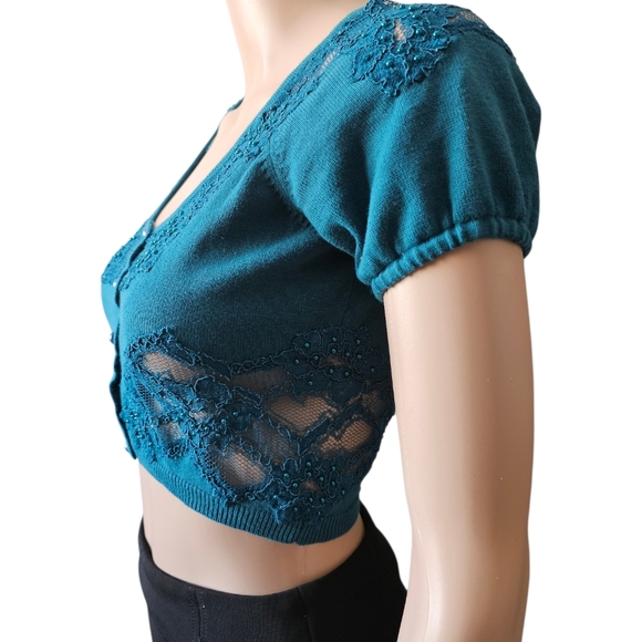 Vintage Betsy Johnson Cropped Cardigan - Picture 2 of 6